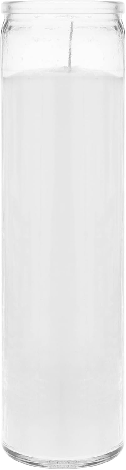 Glass Assorted Religious Candle, White, Case of 12.