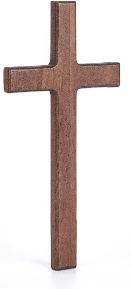 DICOSMETIC 1Pc 21.5×10.5cm Wood Cross Wall Decorations Small Christian Wooden Cross Wall Hanging Wood Crucifix Religious Christmas Easter Gift for Home and Office Decor