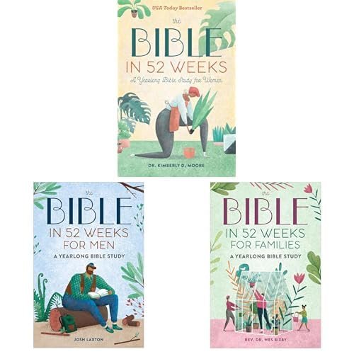 The Bible in 52 Weeks Trio Bundle: Yearlong Bible Study for Women, Men & Families – Daily Scripture Readings, Guided Reflections & Weekly Prompts to Grow Faith Together
