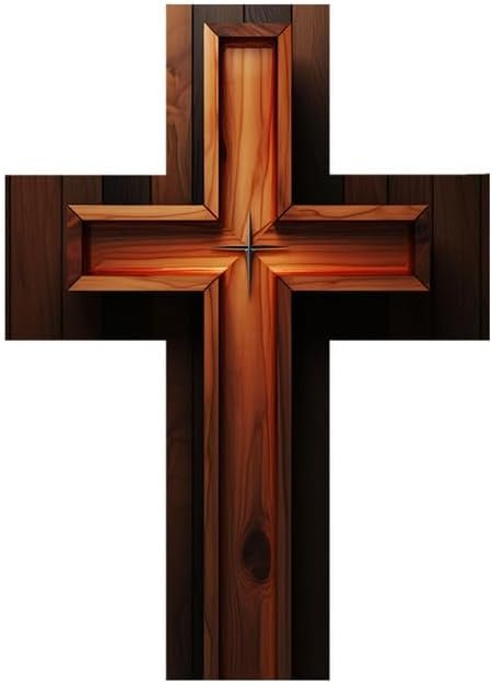 Wooden Christian Wall Cross Decorative Wooden Wall Cross Hanging Rustic Wood Look Spiritual Art for Home Christian Weddings Party Meditation Deco