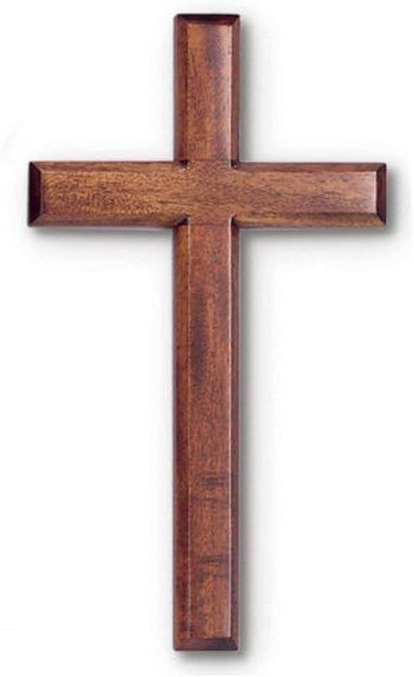 Unp Wall Cross 4″ x 8″ Mahogany Dark Wood Polybagged Pre-drilled Hole