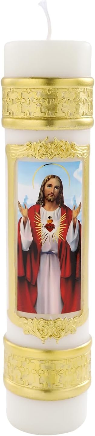 Sacred Heart of Jesus Christ Candles,Christian Religious Prayer Candles for Church,Room and Catholic Home Decor Gift,Sagrado Corazón De Jesus Cirios Religiosos Catolicos