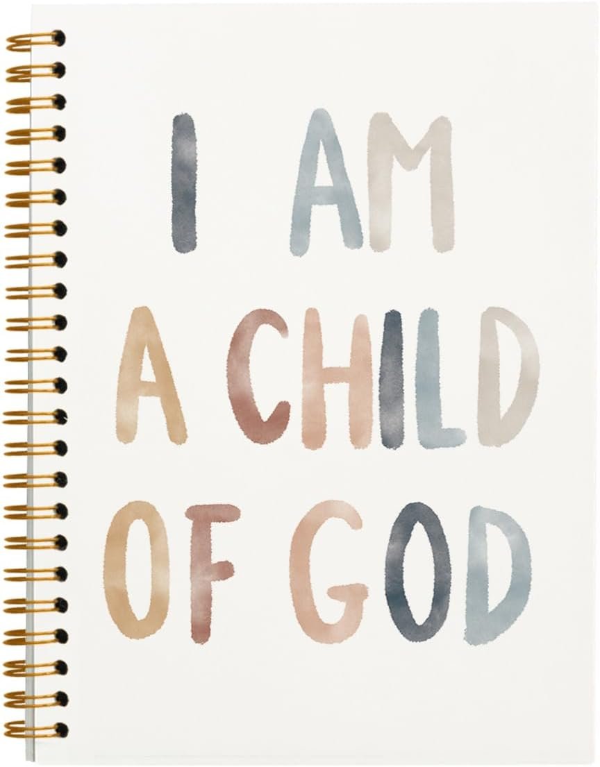 Bible Notebook Journal, Prayer Journal for Kids Teen, I am a Child of God Bible Christian Notebook for Note Taking, Bible Journaling Spiral Notebook 5.5×8.3 Inch