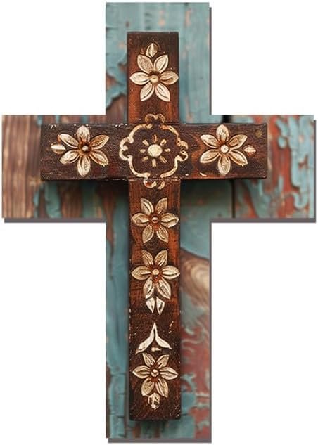 Wooden Cross Wall Hanging Cross Decoration Rustic Wall for Home Weddings Party Meditation Decoration