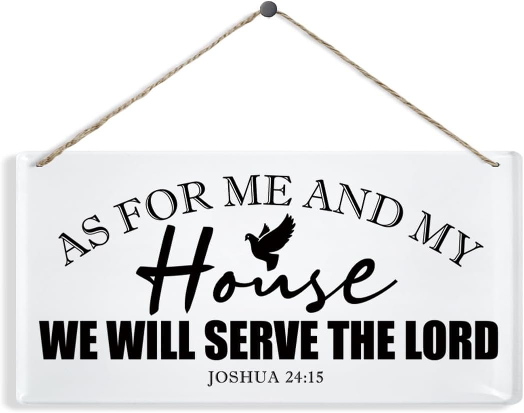 As for Me and My House We Will Serve The Lord Sign, Christian Acrylic Decor, Joshua 24:15 Signs, Decorative Acrylic Sign for Front Door, Bible Verse Wall Art, Religious Home Decor, Housewarming Gift