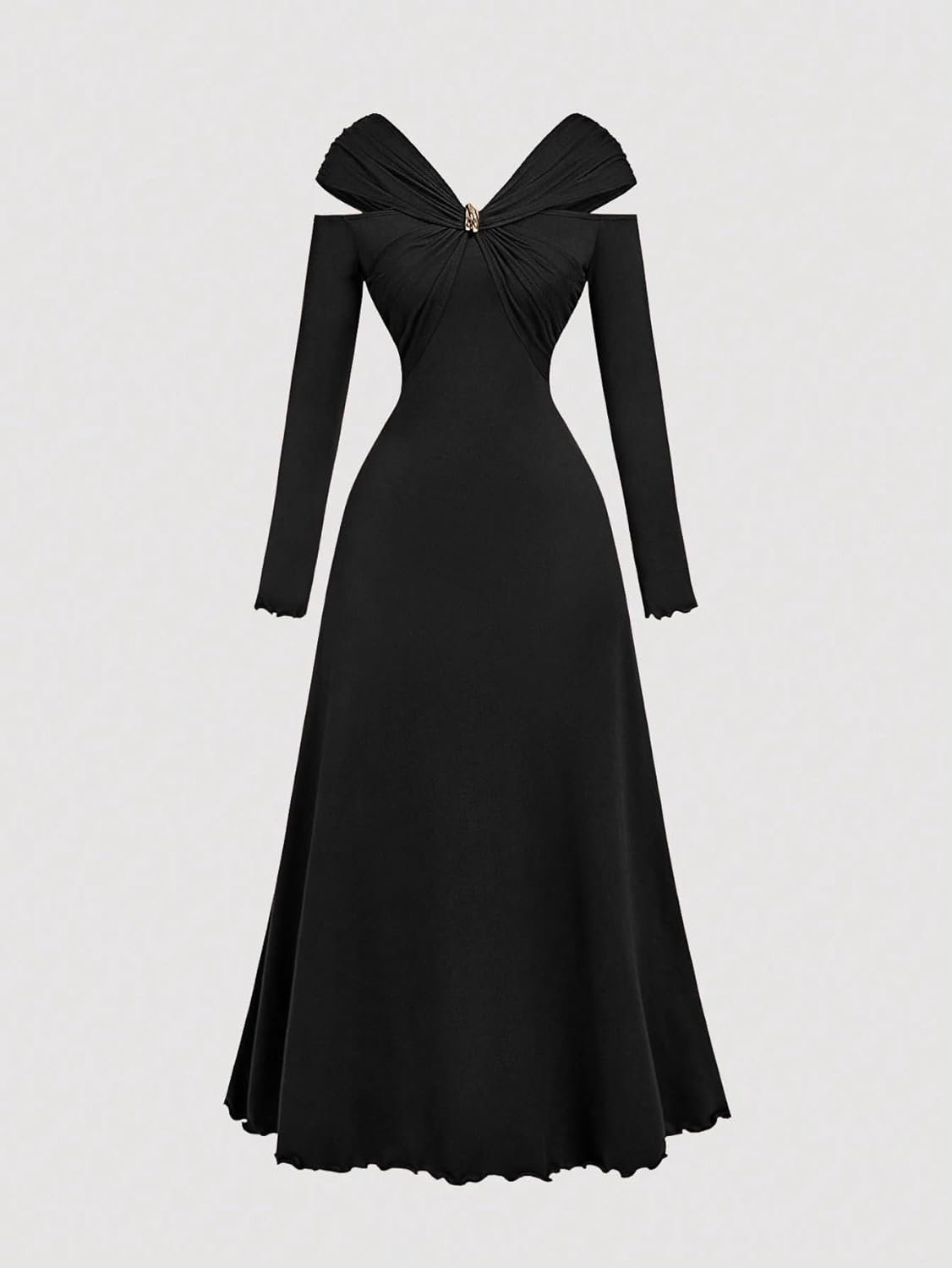 Women’s Modest Fashion Dress 2026 trendyV Neck Regular Sleeve Elegant/Celebrity Four Seasons Clothing Dress