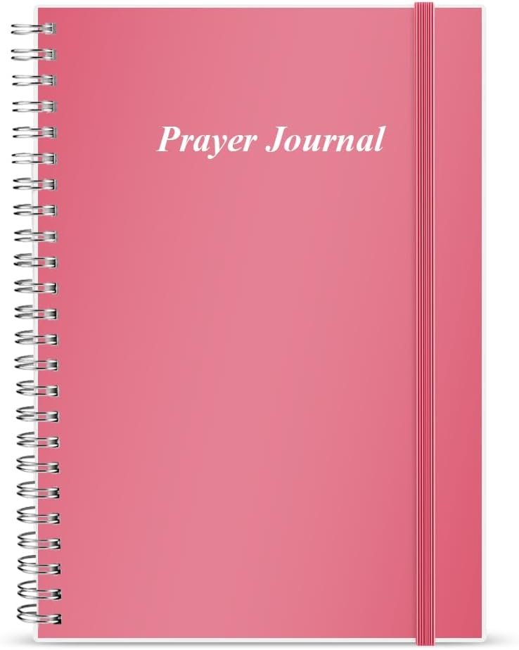 Prayer Journal for Woman, Bible Journal with Verse, 60 Weeks Scripture, Faith & Devotional Journal, Christian Planner, Bible Study Notebooks for Note Taking, Religious Christian Gifts for Women, 5.8″ x 8.3″, Pink