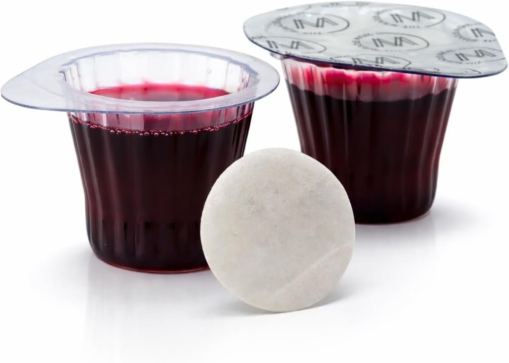 Pre-Filled Communion Cups with Larger Tab and Wafer Set – Box of 100 – Made with Concord Grape Juice & Wafer – Made in the USA