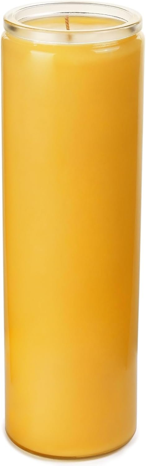 7-Day Pure Beeswax Yartzeit Candle – Unscented Devotional Prayer Candle in Glass Container for Vigils, Prayers, Blessings, Memorial, Yom Kippur & Religious Ceremonies