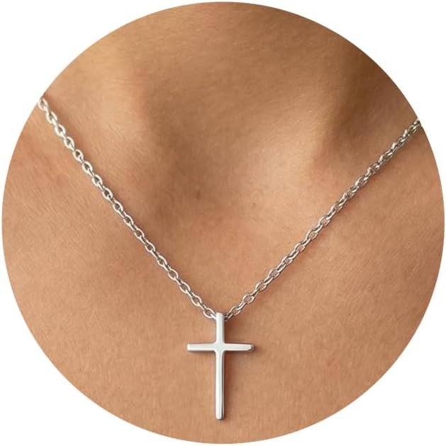 Small Cross Pendant Necklace for Women Simple Cross Necklaces Mothers Day Birthday Gifts for Women