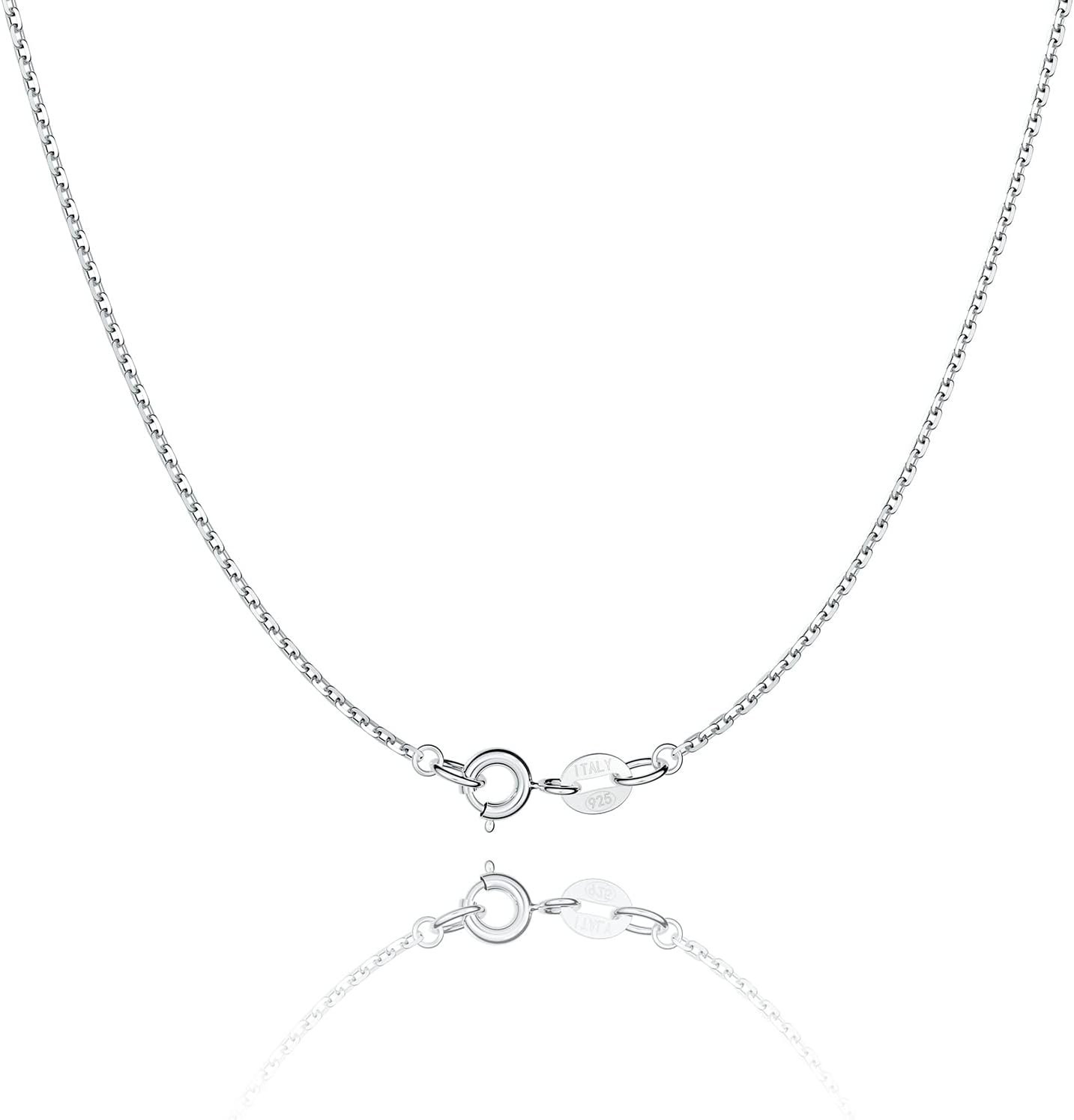 Jewlpire 925 Sterling Silver Chain Necklace Chain for Women 1.1mm Cable Chains Necklace Upgraded Spring-Ring Clasp – Thin & Sturdy Women’s Chains Necklaces 14 16 18 20 22 24 Inch