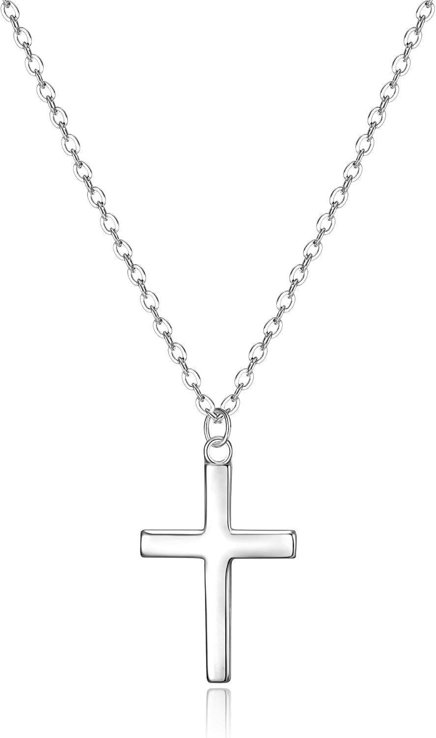 EVER FAITH Dainty 925 Sterling Silver Religious Church Faith Cross Hope Believe Choker Necklace Birthday/Mothers Day/Valentines/Christmas Jewelry Gift for Women