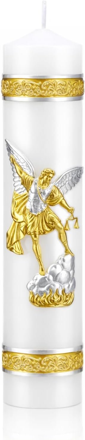 Conelist St Michael The Archangel Candles, Christian Religiou Prayer Candles for Church Room Catholic Home Decor Gift, San Miguel Arcangel Cirios Religiosos Catolicos, St Michael Candle Statue