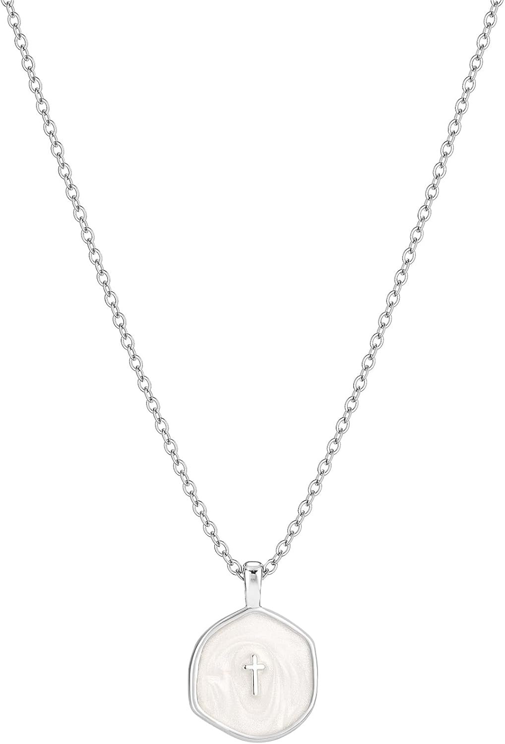 Mothers Day Gifts Cross Necklace for Women, Dainty Enamel 14k Gold Plated Cross Pendant Necklaces Mini Choker Chain Trendy Charm Christian Religious Necklaces for Women Jewelry