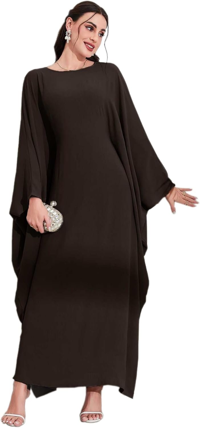 Women’s Modest Hidden Adjustable Belt Oversized Abaya Muslim Dress Prayer Robes Kaftans