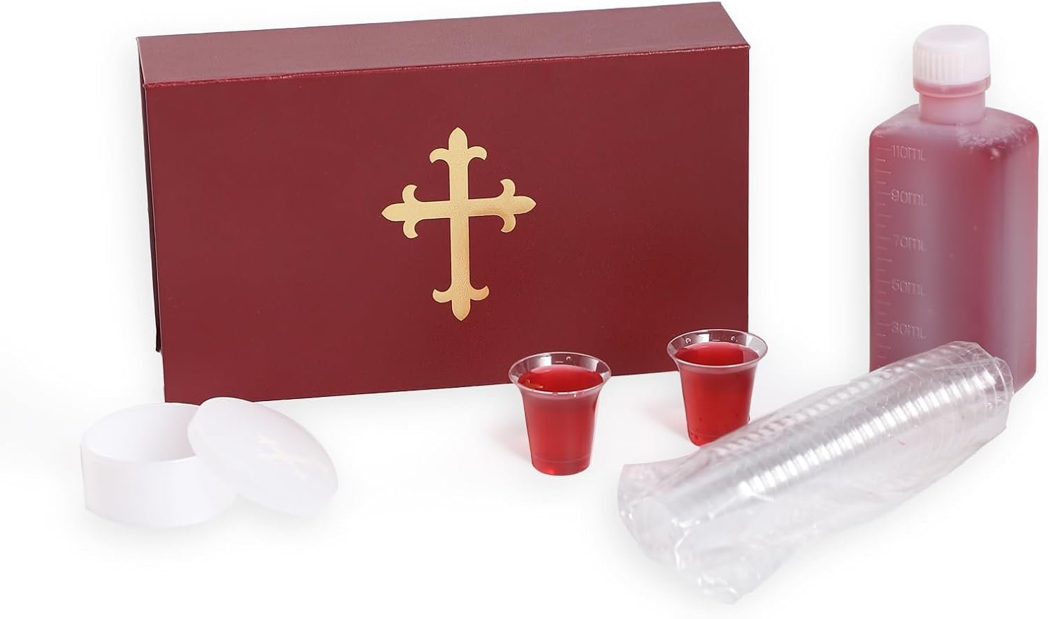TALPGOD Portable Communion Kit for Travel,Communion Sets for Churches Supplies,Communion Kits for Home Visits Catholic Priests Communion Cups with Hard Case with Bottle for Wine