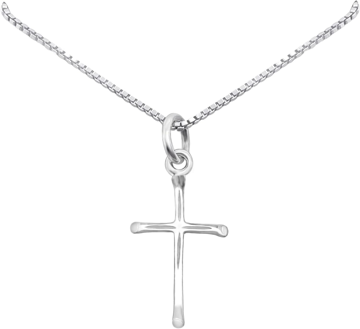 Delicate and Dainty Tiny Sterling Silver Cross Necklace for Women, Gift Necklace for Teens, Godmother Gift, Goddaughter Gift Necklace, 18 inches