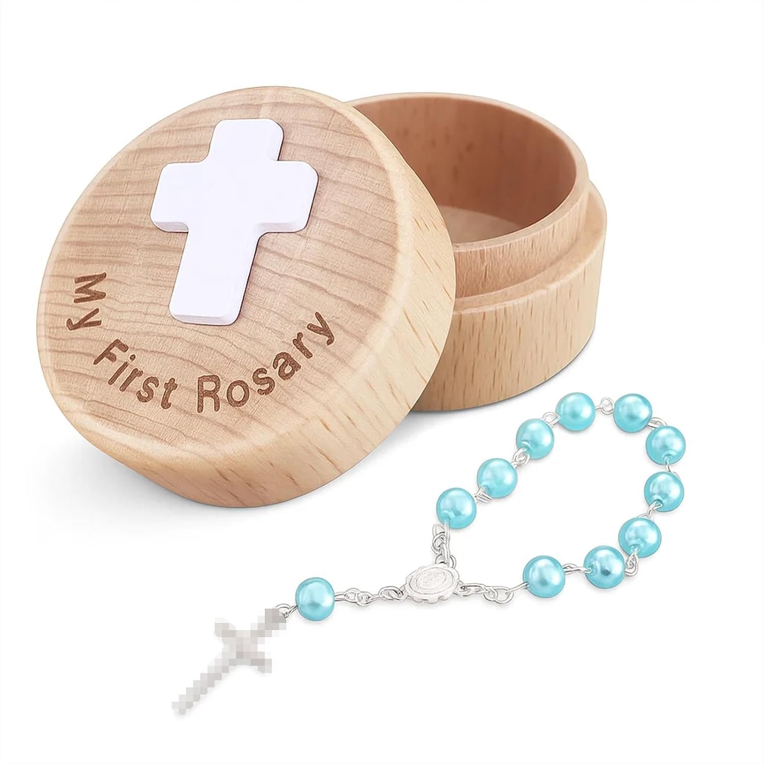 TBTFW My First Rosary, Baptism Keepsake Box, Catholic Baptism Gifts, Rosary for Baby Birthday and Shower