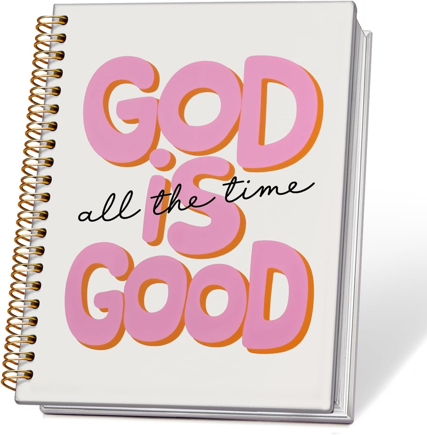 Pink Bible Journal Notebook for Women, Inspirational Christian Gifts for Women, Prayer Bible Supplies Journal, Church Notes Notebook, Cute Preppy Aesthetic Hardcover Spiral Notebooks 5.5×8.3