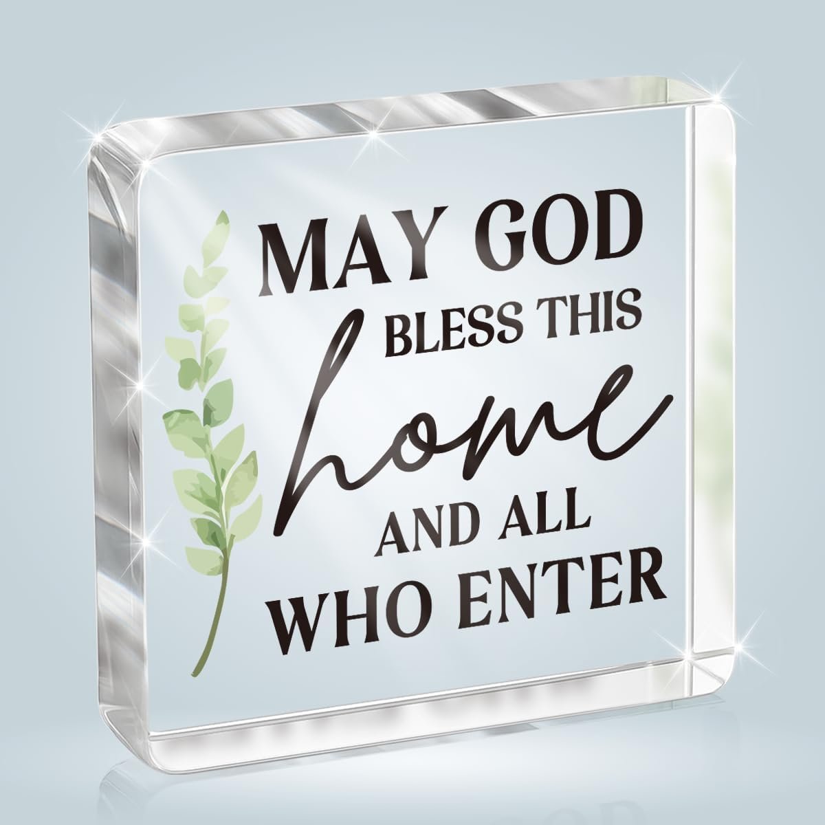 Inspirational Christian Decor Bible Verse Desk Decor Wood Sign Farmhouse Black Wooden Box Sign for Living Room Bedroom Kitchen Table Shelf Counter Cafe Home Office Store Pub Bar Religious Gifts.