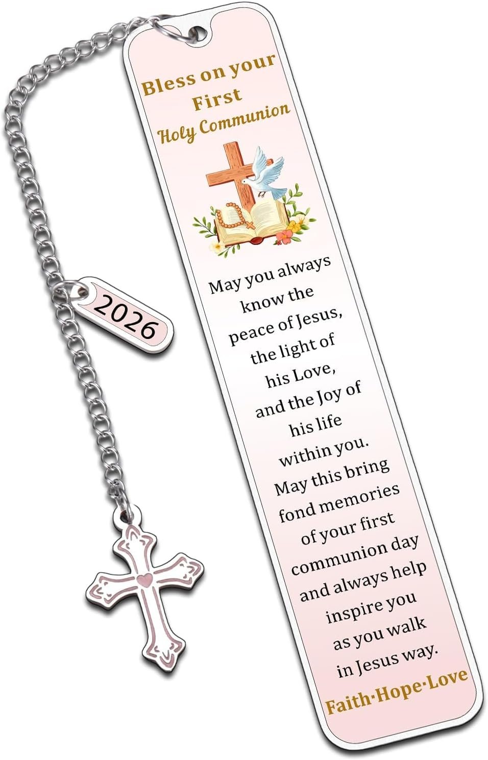 2026 First Communion Gifts for Girls, 1st Holy Communion Gift for Teen Girls Kids, Religious Bookmarks, Easter Basket Stuffers for Toddler Boys, Catholic Bookmark for Daughter Son