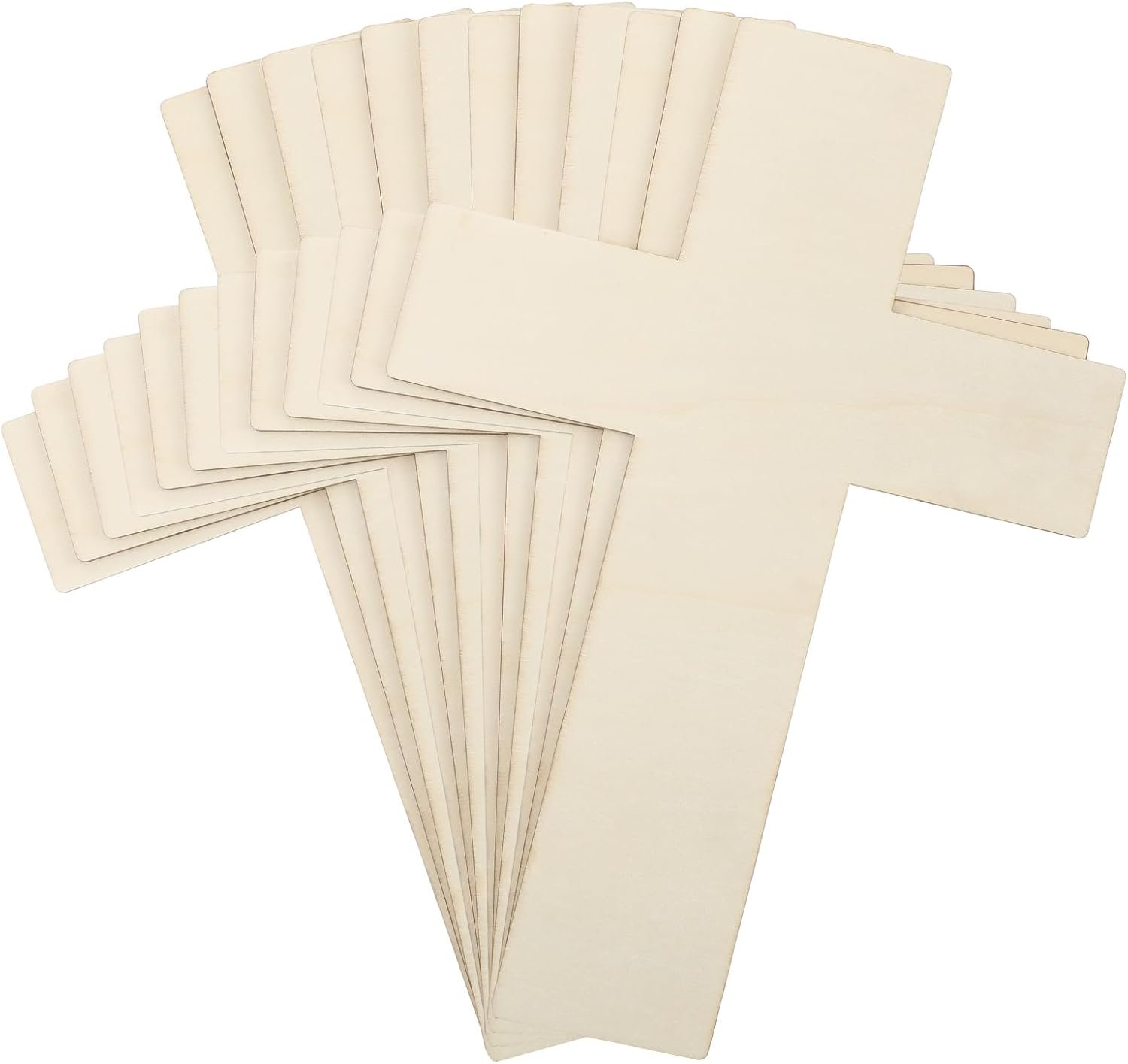 Anglechic 12 Pcs Wooden Cross Craft 12 Inch Wood Crosses for Crafts Unfinished Wood Cutouts for DIY Arts Craft Project Easter Sunday School Church Home Decoration