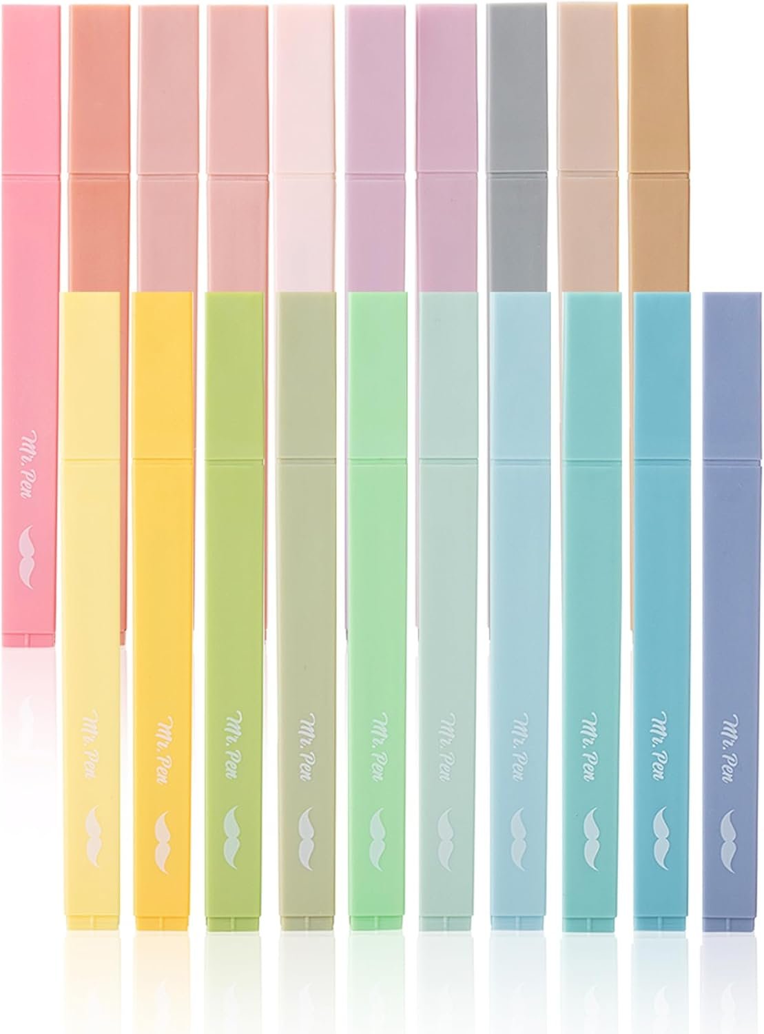 Mr. Pen- Aesthetic Highlighters No Bleed, 20 Pack, Pastel Colors, Chisel Tip, Cute Highlighters Assorted Colors for Journaling, Highlighting, Underlining, Fast Dry, Back to School Supplies