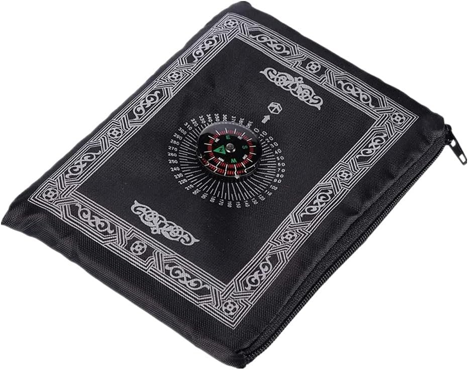 Anlising 1 Pieces Portable Travel Prayer Mat with Compass, Waterproof Polyester Prayer Rug, Muslim Travel Prayer Mat, for Ramadan Gifts (60cm×100cm)