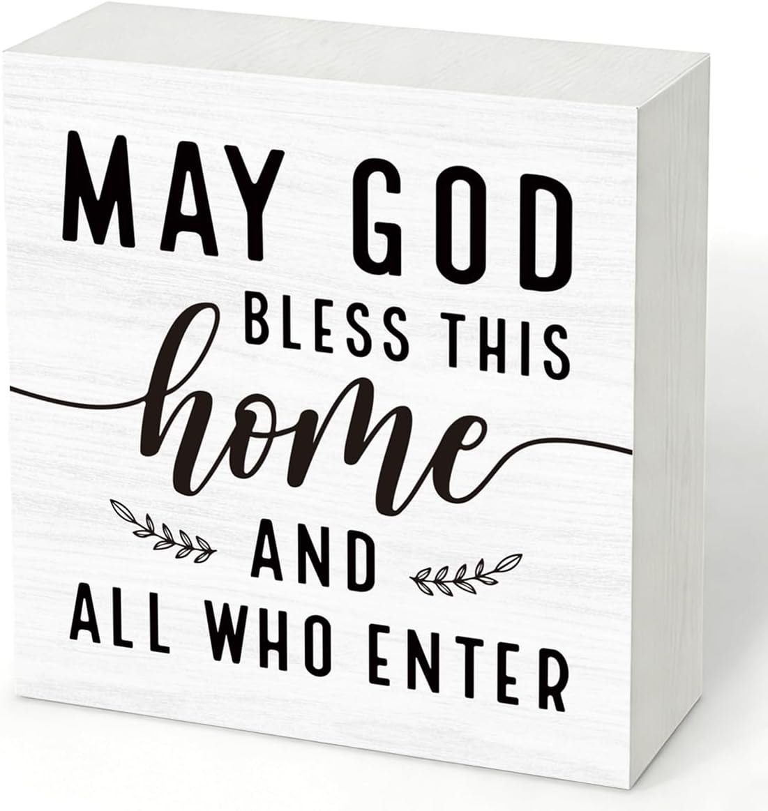 Christian Wood Box Sign, Entrance Hall Decoration, Inspirational Table Signs, Christian Home Decor, Inspirational Decor, May God Bless This Home And All Who Enter