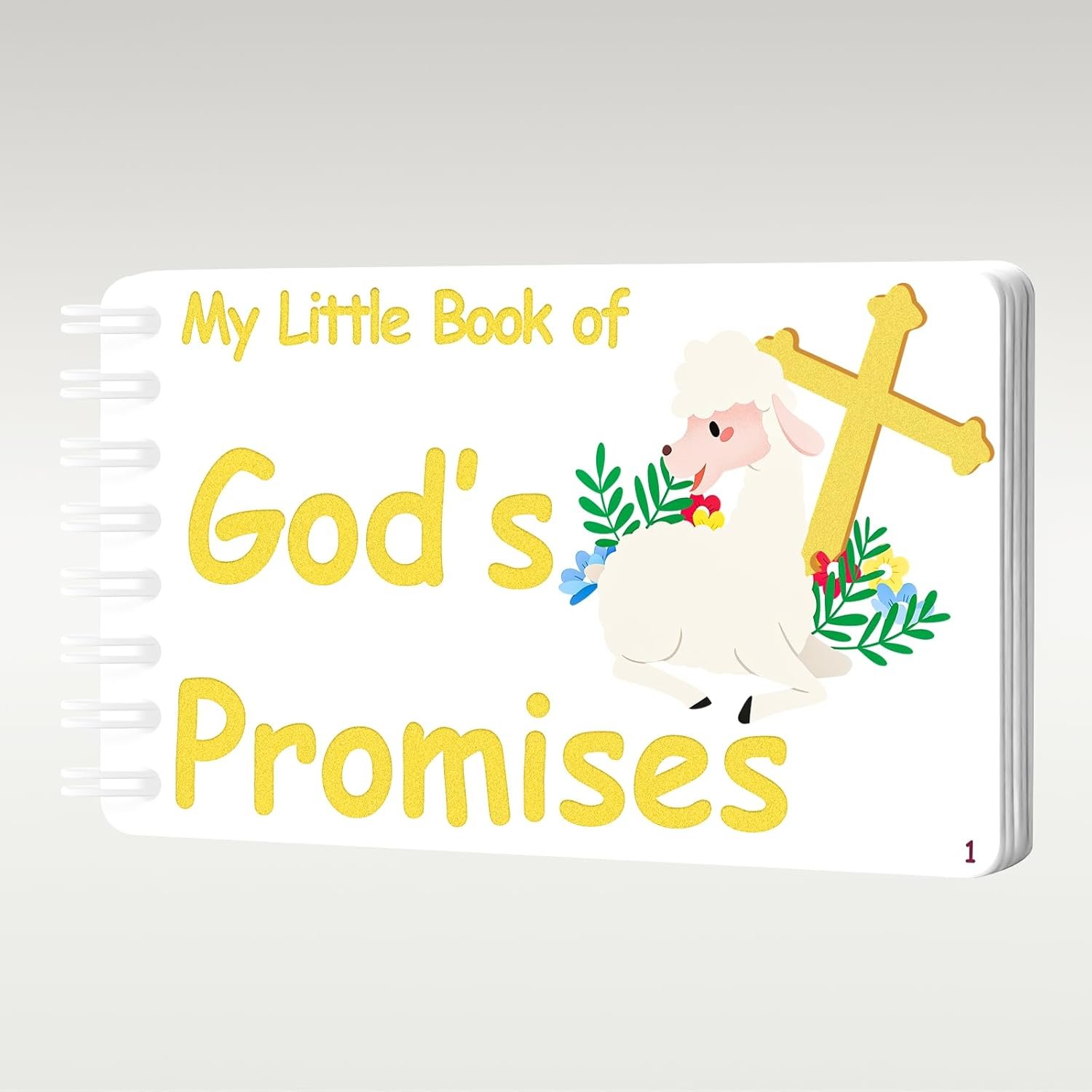 Baby Bible Books | First Bible for Toddlers | God’s Promises Christian Book | White Board with Gold Foil Title | Baptism Gifts for Boys & Girls | Newborn & Baby Shower Gift