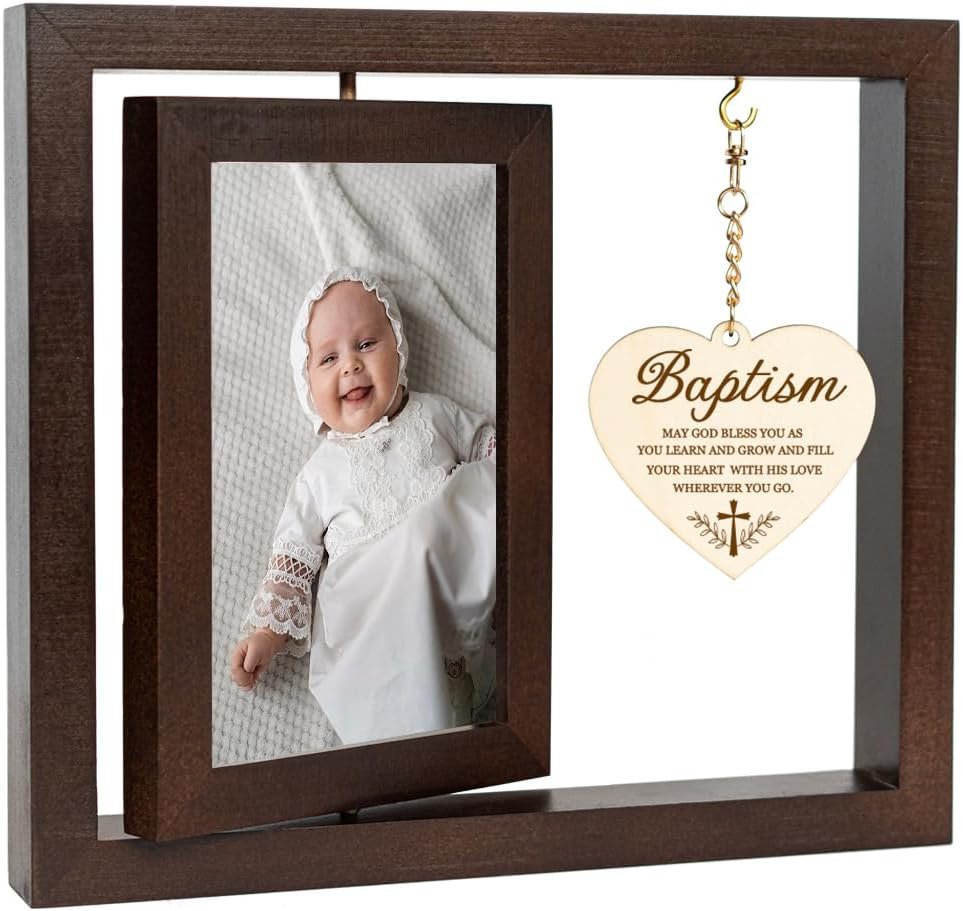 Baby Baptism Picture Frame – Baptism Photo Frame for Boys and Girls,Christening Keepsake Photo Frame, Religisous Gift, Baby Baptism Gifts with Warm and Caring Blessing of Words-43