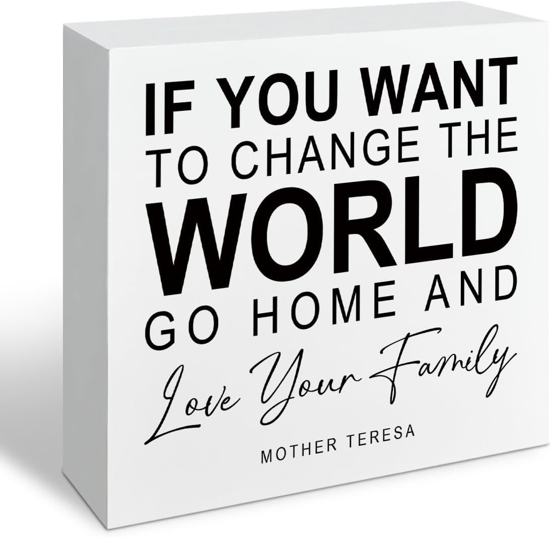 Bible Verse Home Decor, Go Home and Love Your Family Sign, Farmhouse Living Room Decor, Family Room Decors, Rustic Desk Signs, Housewarming Gift, Religious Wooden Box Sign A60