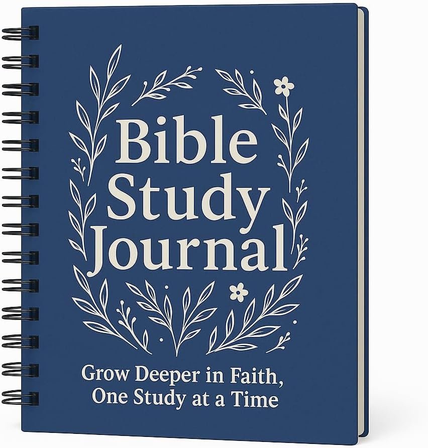 Bible Study Journal Spiral Bound for Men & Women – Sermon Notes, SOAP Study & Character Study, Church Notes, 100 GSM No-Bleed Paper, Waterproof PVC Cover, Double Wire Binding, Christian Bible Reading Journal