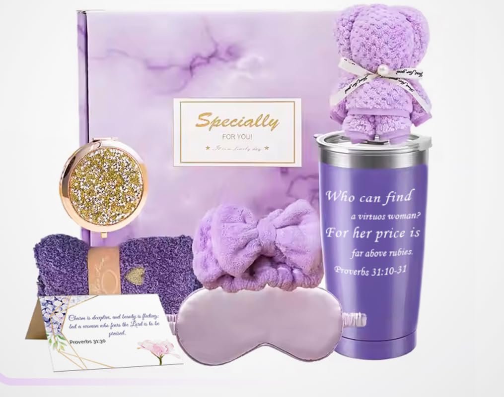 Christian Spa Gift Set for Women, Self Care Box with Biblical Encouragement word of God, Perfect for Birthday, Mother’s Day, Christmas