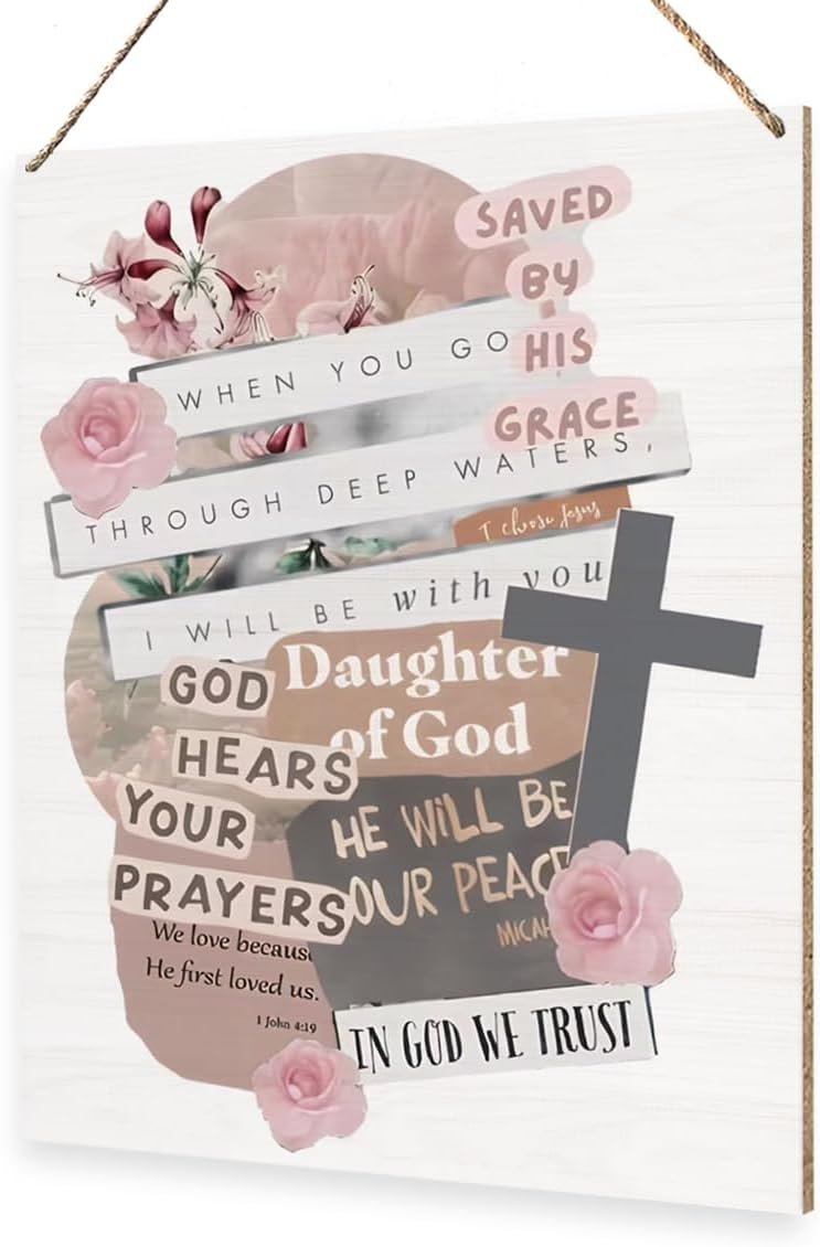 Religious Decorations for Home Living Room God Hears Your Prayers Sign Prayer Room Decor Inspirational Gifts for Women Men 8 x 10 Inches