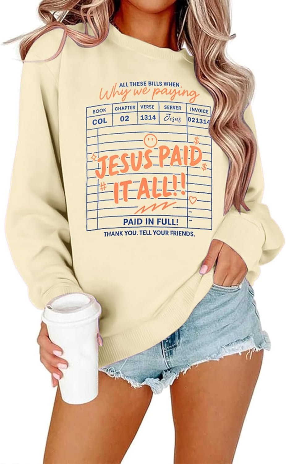 QLIPIN Christian Sweatshirts Women Jesus Sweatshirt: Religious Faith Shirts Bible Verse Inspirational Long Sleeve Top