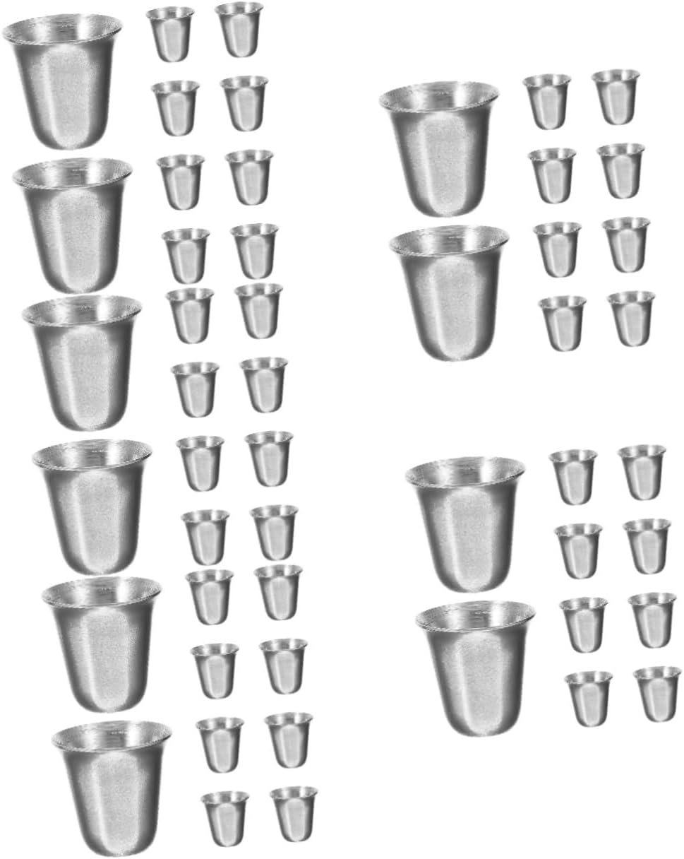 5sets Elegant Stainless Steel Communion Cups Metal Religious Cup Set for Church Services 10pcs*5