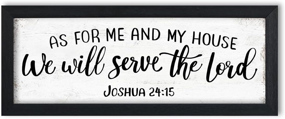 As For Me And My House We Will Serve The Lord Joshua 24 15 Sign Bible Verses Scripture Wall Decor Christian Jesus Wall Art Modern Farmhouse Home Living Room Bedroom Decorations Signs