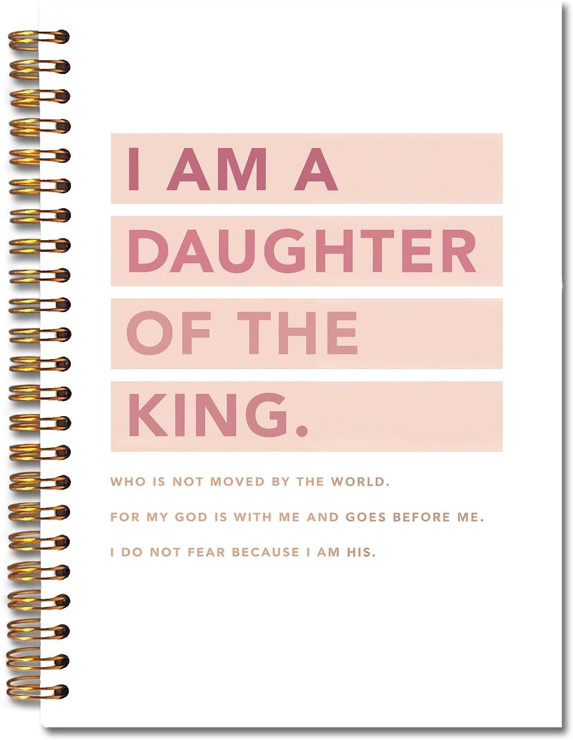 JINYO Pink Christian Notebook, I am a Daughter of the King Bible Journal, Religious Prayer Journal for Woman, Church Notes Notebook, Scripture Spiral Notebooks 5.5×8.3 Inch