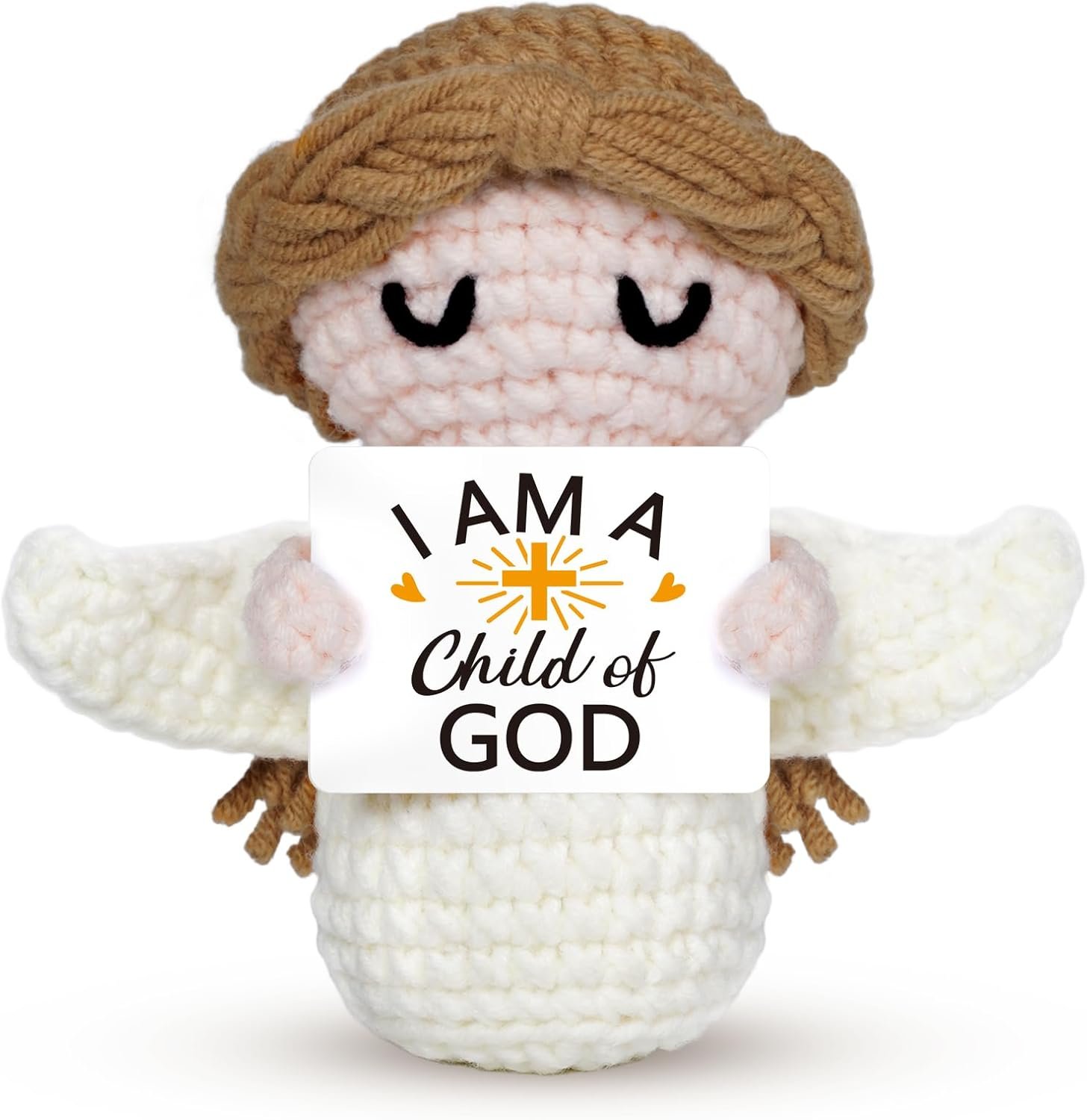 Baptism Gifts for Girl,Boy,Baby – I Am a Child of God Crochet Angel Doll- Religious Christian Gifts for Women,Men,Kids, Confirmation Gift for Teen Girls, First Communion Gift