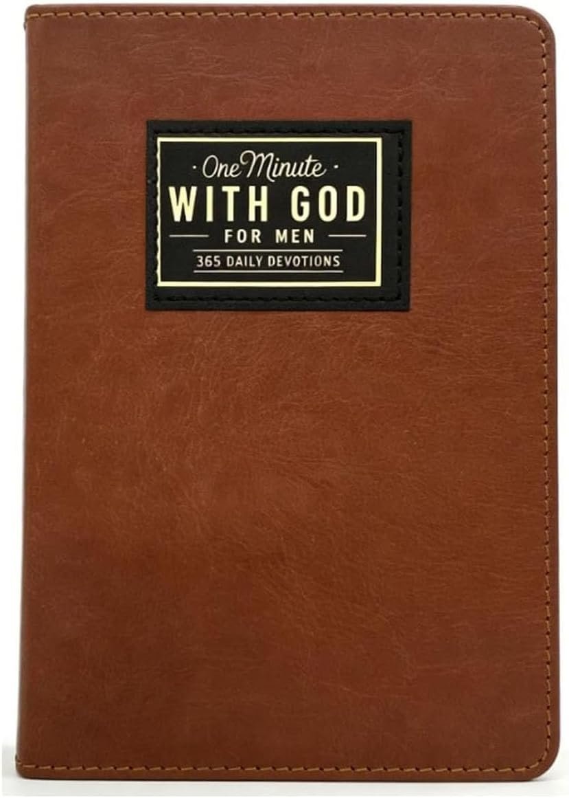 One minute WITH GOD for men, 365 days of daily prayer brown book,2026 Mens Daily Devotional & Prayer Journal, Bible prayer tracking diary