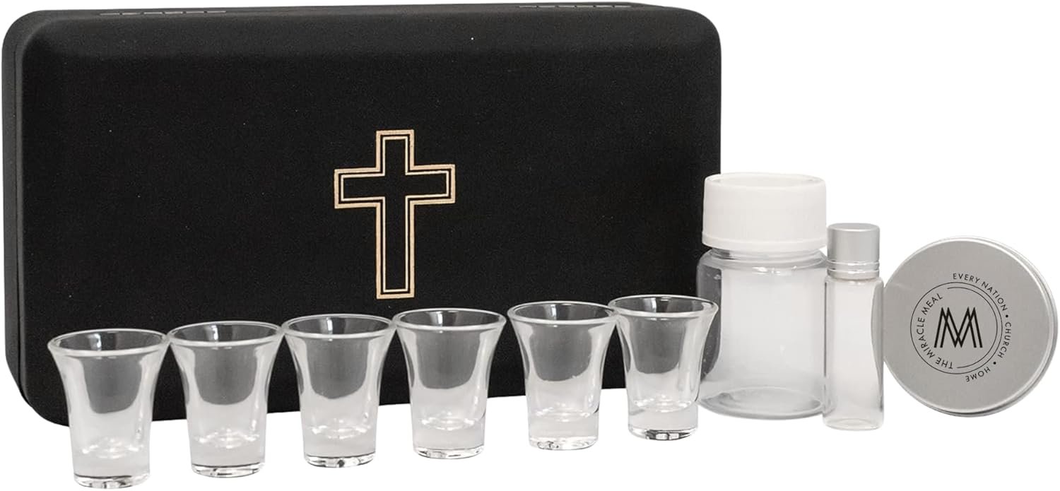Miracle Meal Hard Case Communion Set – Compact Kit for Spiritual Care Anywhere (6 cups)