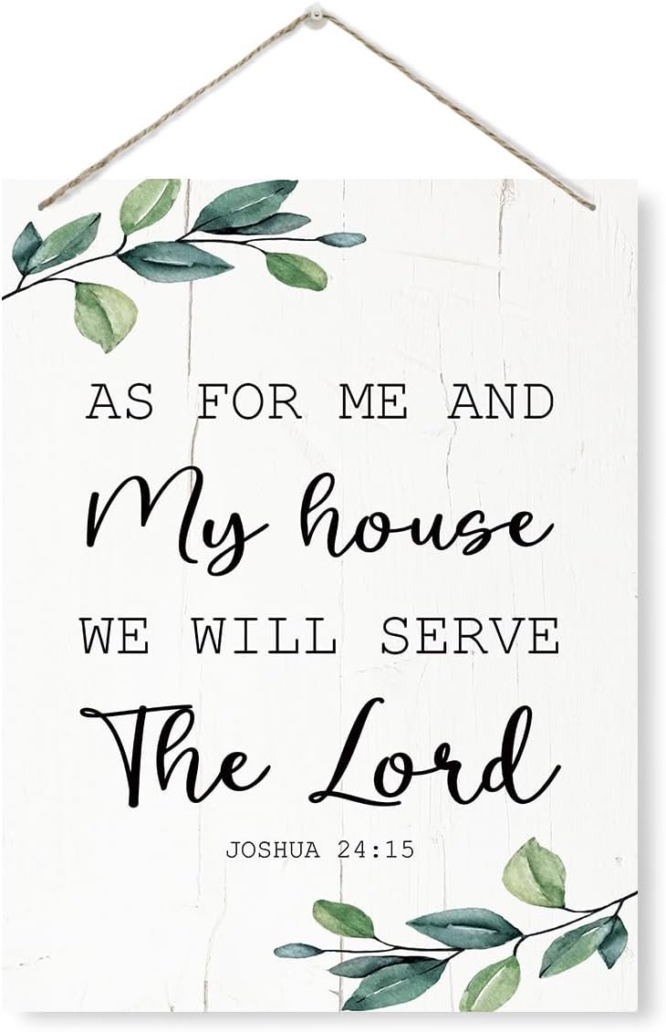 As for Me and My House will Serve the Lord Sign, Religious Decor Sign, Rustic Wooden Hanging Plaque Sign, Home Wall Decor, Living Room Decor, House Door Hanger, Christian Farmhouse Decor