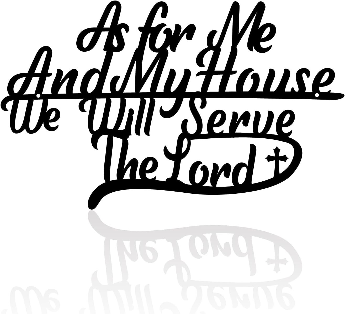 Hppybiry as for Me and My House We Will Serve the Lord Metal Wall Decor Bible Verses Black Metal Signs 12″ x7.3″ Wall Art Christian Religious Scripture Wall Hanging Decoration for Living Room Office
