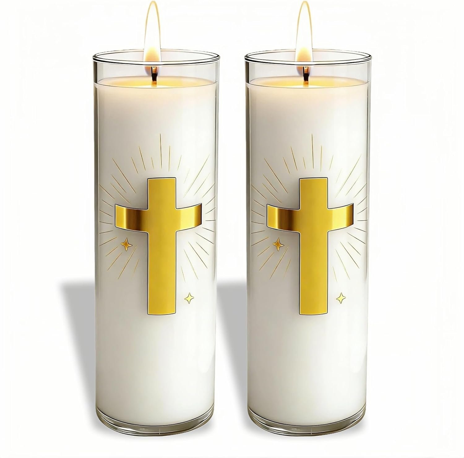 White Beeswax Pillar Candle -2 Pack,80-Hour Long Burning Unscented Candle for Wedding, Church, Family Prayer, Vigil, Holiday, Blessing & Home Decor – 1.8″ D x 6″ H, Christian Gifts for Women