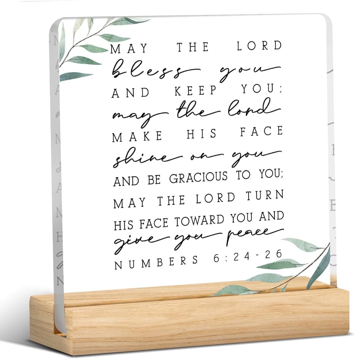 Christian Home Decor,Jesus Decor,Religious Gifts, May The Lord Bless You And Keep You Sign,Inspirational Gifts for Women Men Bible Verse Acrylic Sign for Home Office Prayer Room