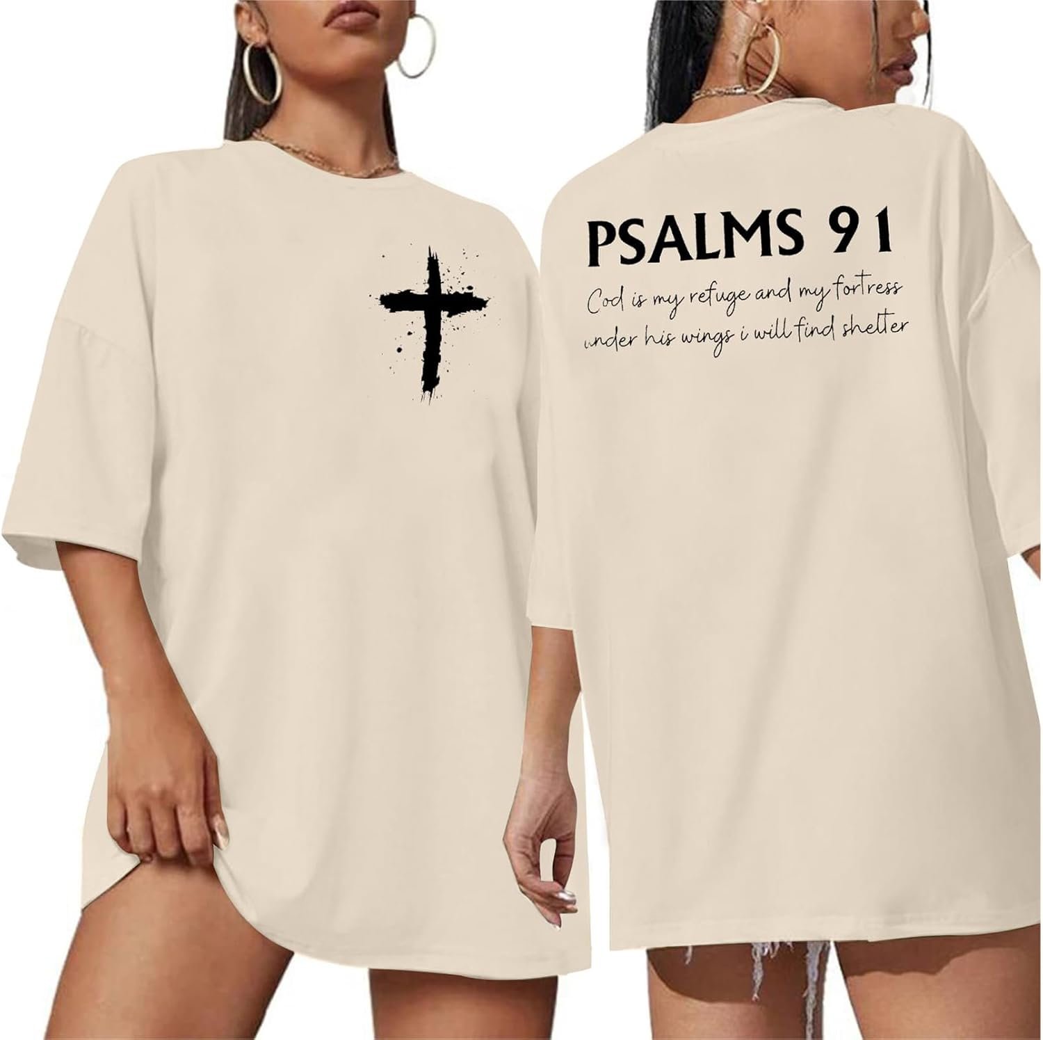 Christian Shirt Women Psalms 91 Jesus Love T-Shirt Religious Christian Shirt Bible Verse Tees Tops