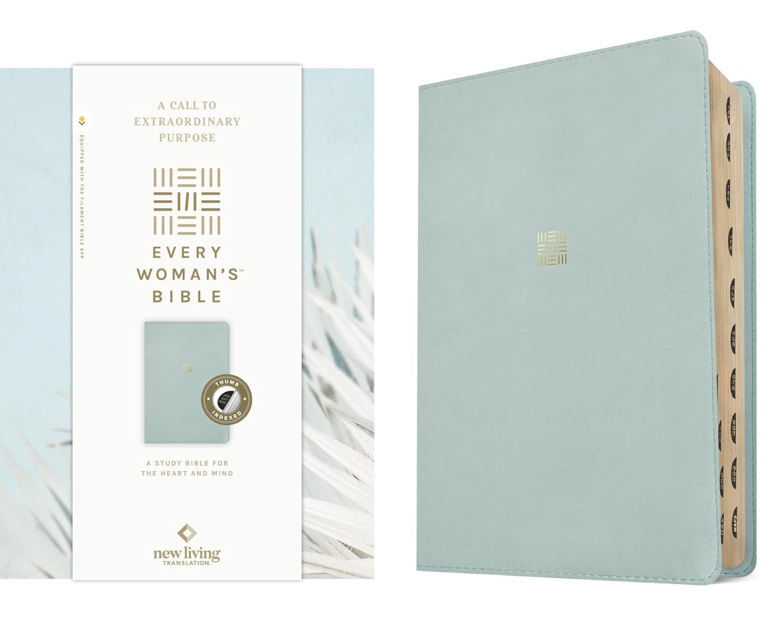 NLT Every Woman’s Bible, Filament Enabled (LeatherLike, Sky Blue, Indexed, Red Letter)