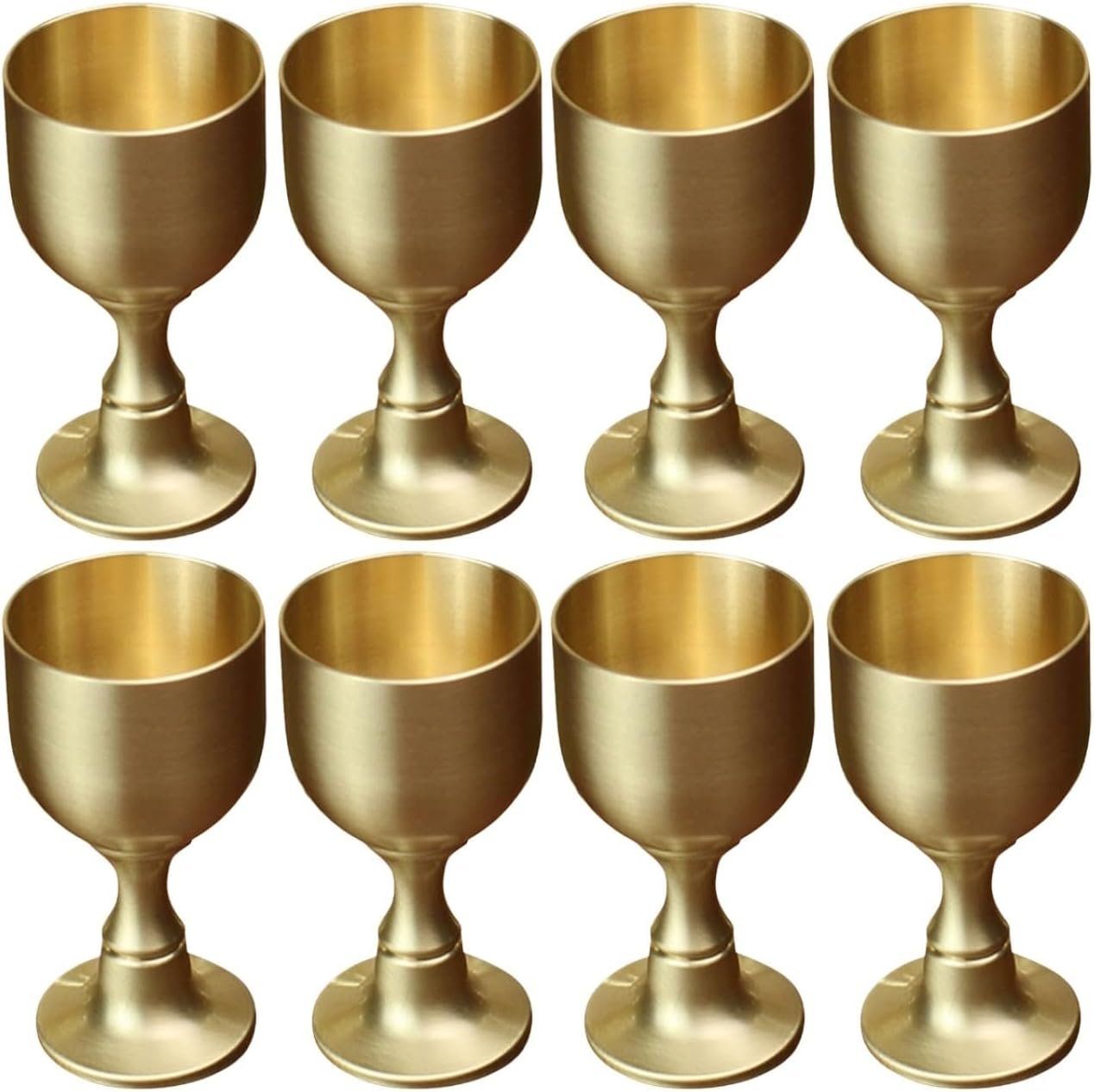 STOBAZA Set of 8 Metal Offering Cups for Ritual Use Decorative Goblets for Home Temple Tabletop