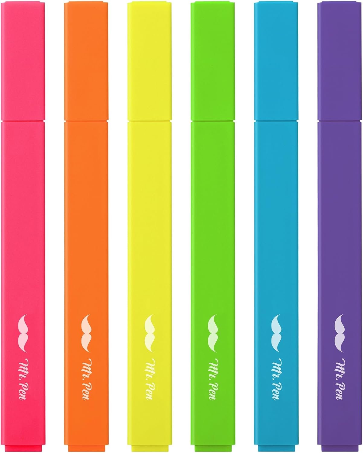 Mr. Pen- Aesthetic Highlighters No Bleed, 6 Pack, Assorted Colors, Chisel Tip, Cute Highlighters Assorted Colors for Journaling, Highlighting, Underlining, Fast Dry, Back to School Supplies